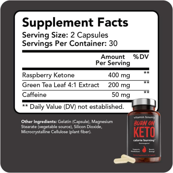 Keto Multivitamin - Keto Vitamins, Keto Multivitamin Women and Men, Electrolytes with Vitamin C, Magnesium, Collagen, Potassium, MCT, Energy Support (Burn On Keto) 60 caps - 2 Bottles - Image 2